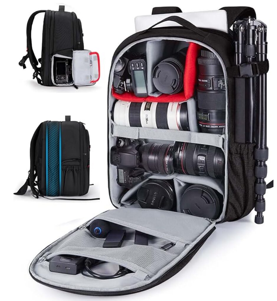 BAGSMART Camera Backpack, Expandable DSLR SLR Camera Bags for Photographers